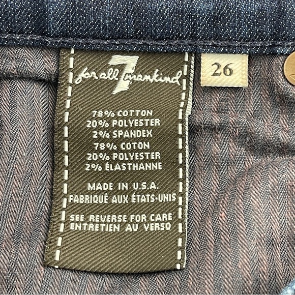 7 For All Mankind Jeans Womens Size 26 The Skinny Blue Dark Wash Denim - Picture 3 of 12